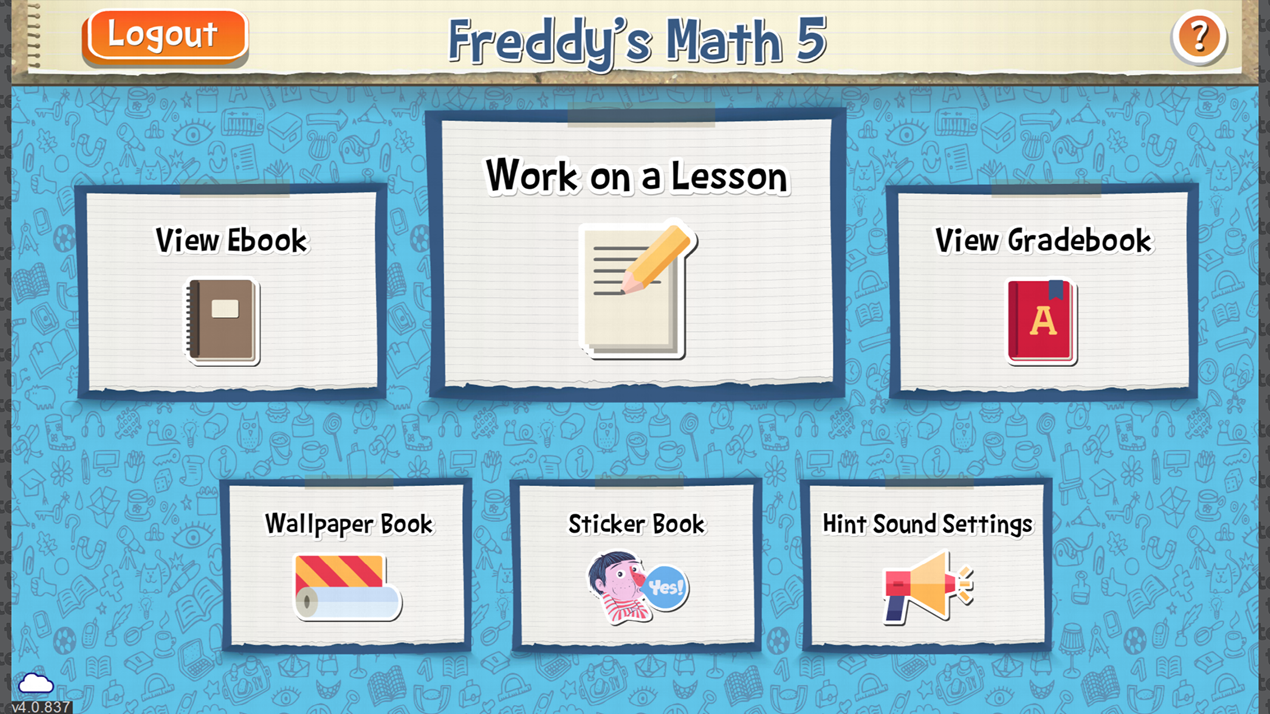 Open Math 5 on Google Play Student Home screen for the Math 5 application